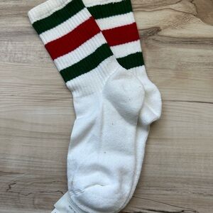 Gucci Women Sz Small S Mesh Crew Socks White Red Green NWOT